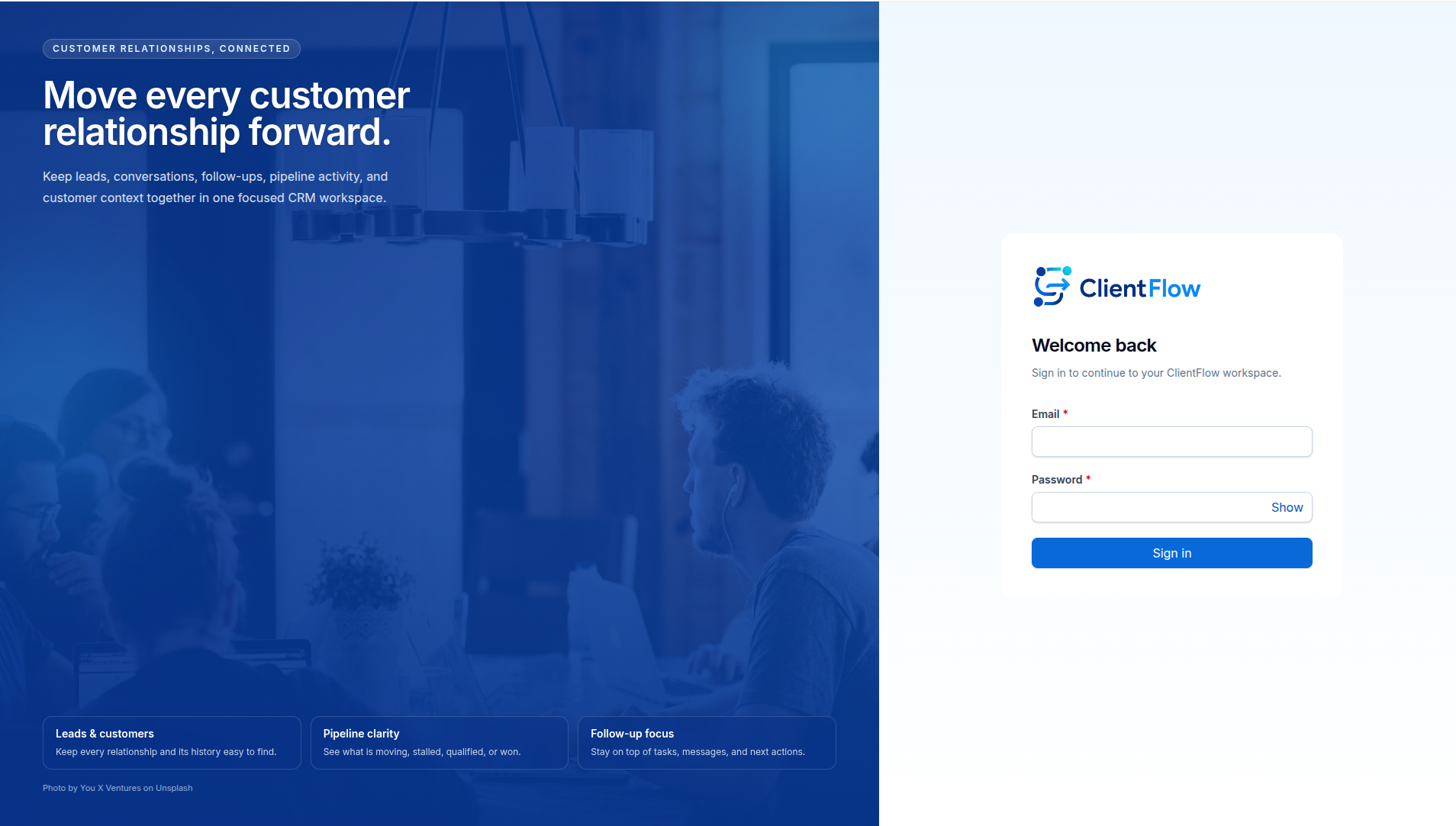 ClientFlow CRM screenshot 1