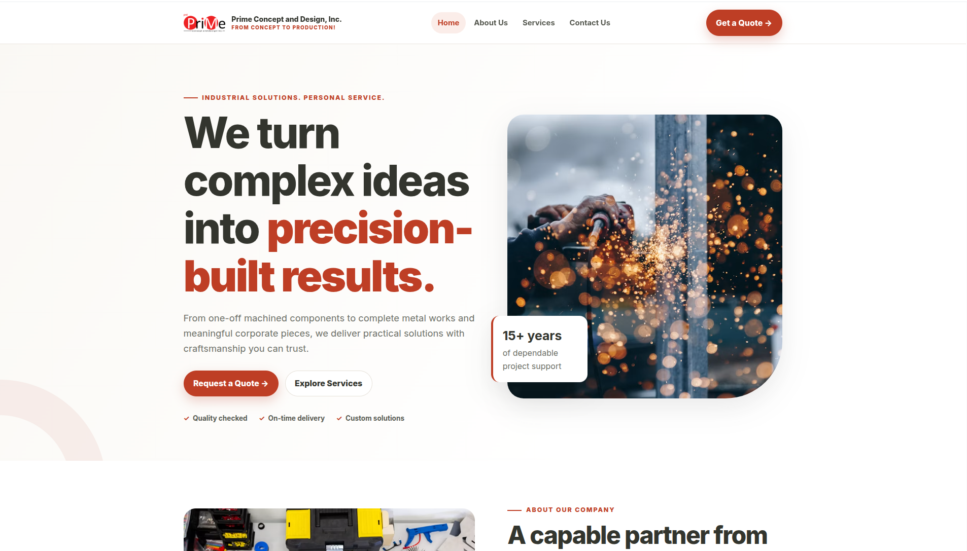 Prime Concept and Design Corporate Website project screenshot